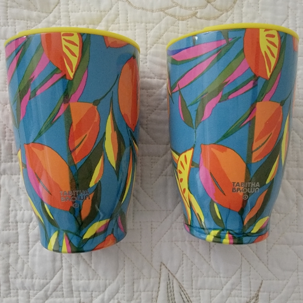 Tabitha Brown 12 oz insulated tumblers pair